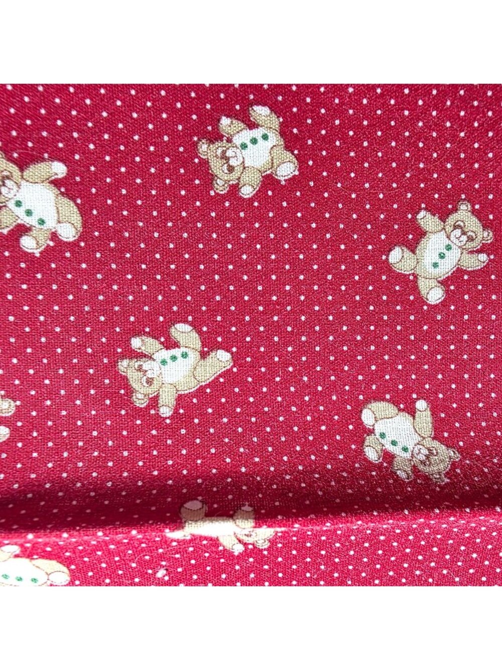 Set of six cloth napkins Red Teddy Bear christmas linens baby shower whimsical